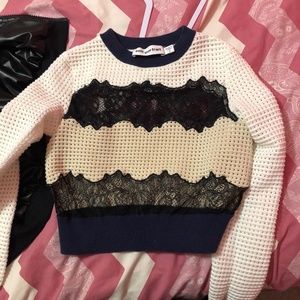 NWOT DESIGNER self-portrait women’s knit crop top size Small